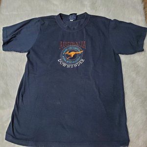 Authentic Australian Downunder Embroidered Navy Tee, XS